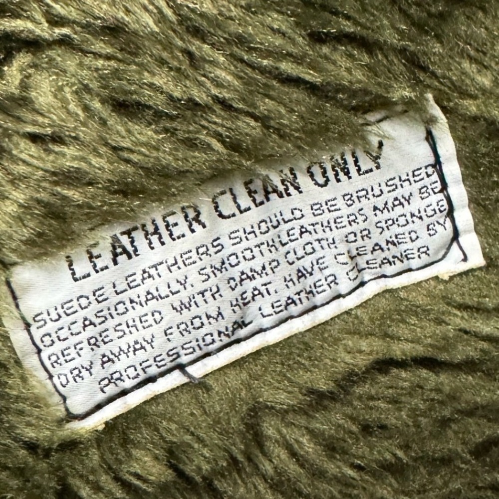 Sears The Leather Shop Jacket Mens 38 Tan Green Good Suede Corduroy Faux Fur - Picture 10 of 10